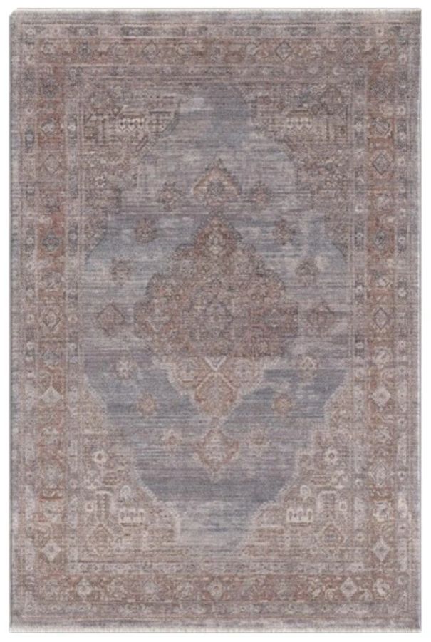 KAS Rugs Adele Gray Blush Medallion 5'x8' Area Rug-0
