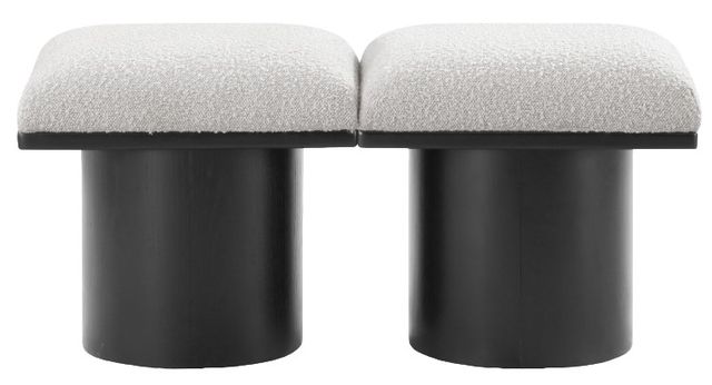 Meridian Furniture Pavilion 2-Piece Black/Cream 36" Modular Bench-1