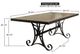 International Furniture Direct Antique Brown Dining Table with Iron Base-2