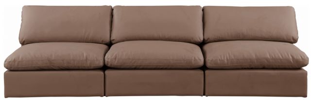 Meridian Furniture Comfy 3-Piece Brown Vegan Leather Sofa-1