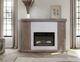 International Furniture Direct Natural Parota Brown Electric Fireplace -4