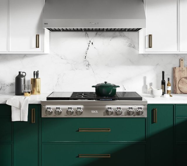 SKS 48" Stainless Steel Dual Fuel Natural Gas Rangetop with Sous Vide and Induction-3