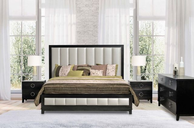 Country View Woodworking American Modern King Upholstered Panel Bed-2
