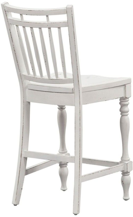 Liberty Furniture Magnolia Manor Antique White Spindle Back Counter Chair-3