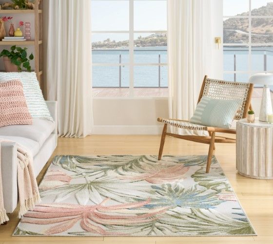 Nourison Home™ Aloha Ivory Green 5'x8' Style 5 Area Rug-1