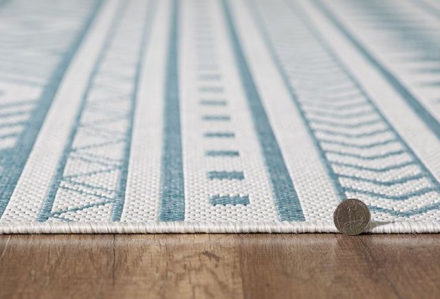 KAS Rugs Provo Aqua/Ivory Natural 5'x8' Area Rug-1