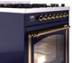 Ilve® Nostalgie II Noblesse 30" Midnight Blue Pro Style Dual Fuel Range with Brass Trim-4