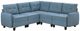 Homelegance® Garren 5-Piece Blue Modular Sectional with Storage-0