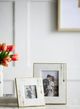 A & B Home Brass/White Marble Photo Frame-1