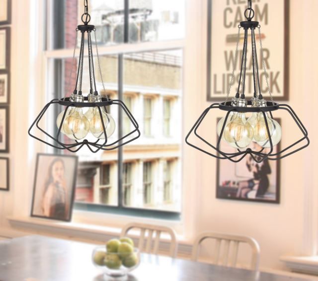 Cal® Lighting & Accessories Ladue Black/Chrome Chandelier-1