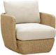 LH Home Siesta Natural Wicker Outdoor Club Chair with Beige Olefin Fabric Cushions-0