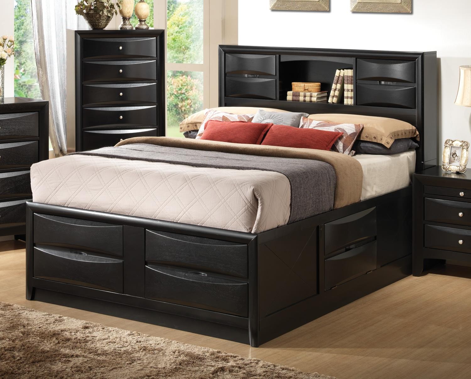 Coaster Briana 5-Piece Black California King Storage Bedroom Set - Thumbnail 2