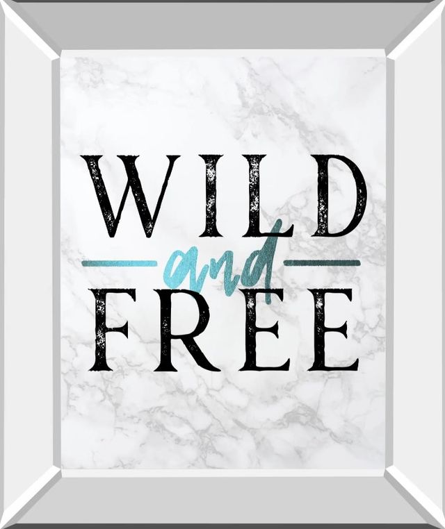 Classy Art Wild and Free Turquoise Marble Adventure Quote by Nature Magick Mirror Framed Wall Art-0