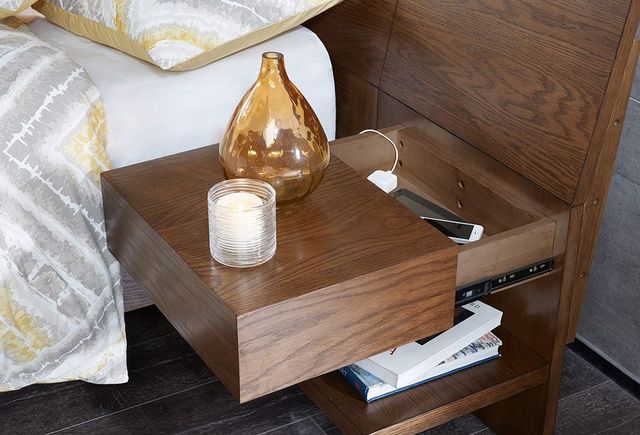 Olliix by INK+IVY Pecan King Clark Bed with 2 Nightstands-2