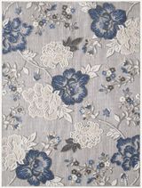 Blue/Gray Floral Vine