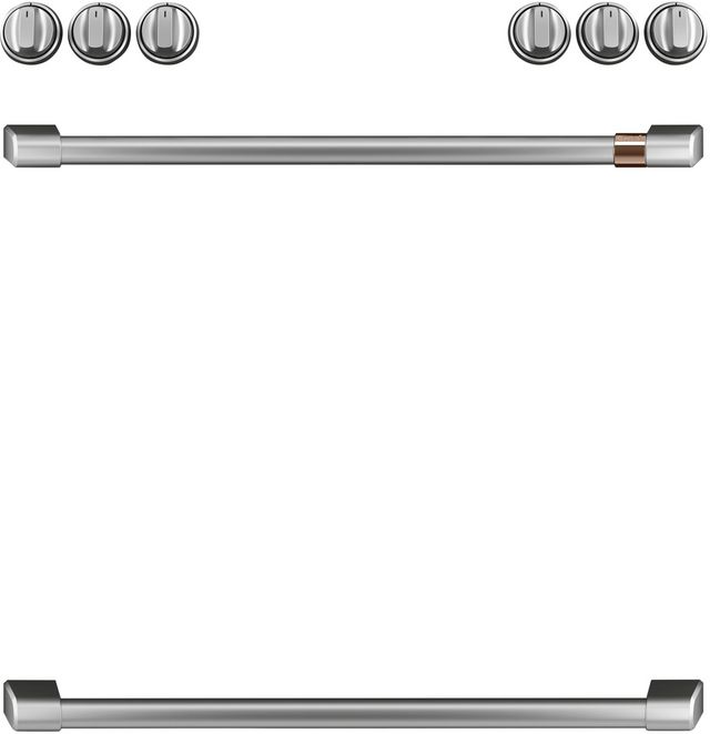 Café™ Brushed Stainless Steel Front Control Gas Knobs and Handle Kit