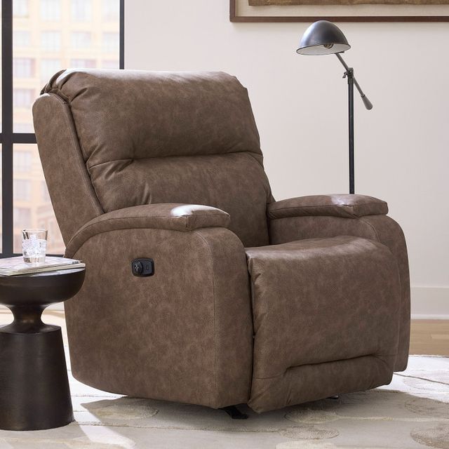 Best® Home Furnishings Customizable Maverly Leather Power Tilt Headrest Swivel Glider Recliner-2
