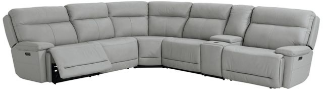Bassett® Furniture Club Level Fletcher 6-Piece Gray L-Shape Power Reclining Sectional-0