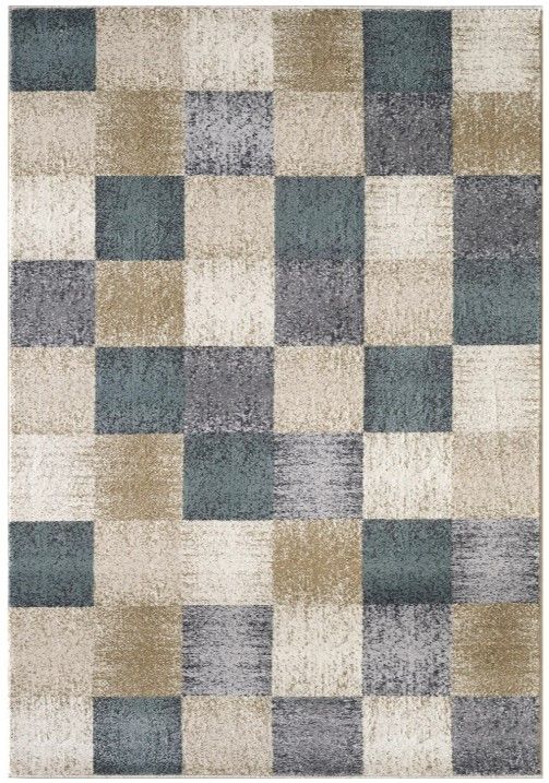 KAS Rugs Avalon Ivory Checkered 5'x8' Area Rug-0