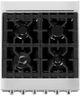 ZLINE 24" Satin Stainless Steel Pro Style Dual Fuel Range with Black Matte Door-4