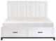 Homelegance® Garretson Metallic Gray/White Eastern King Panel Bed with Footboard Storage-2