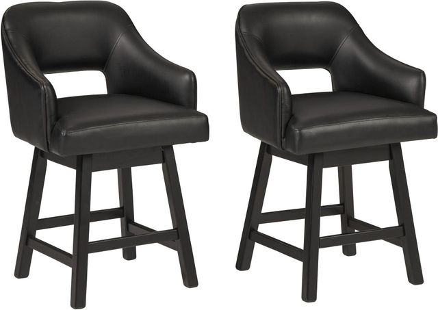 Signature Design by Ashley® Tallenger Black/Dark Brown Swivel Barstool-3