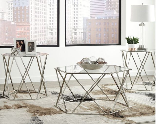 Signature Design by Ashley® Madanere 3-Piece Chrome Occasional Table Set-1