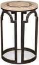 Riverside Furniture Estelle Washed Gray Round Chairside Table with Black Base-0