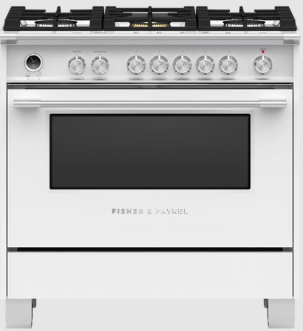 Fisher & Paykel Classic Series 9 36" White Pro Style Dual Fuel Range-0