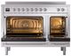 Ilve® Nostalgie II Series 48" Stainless Steel Pro Style Induction Range with Chrome Trim-1