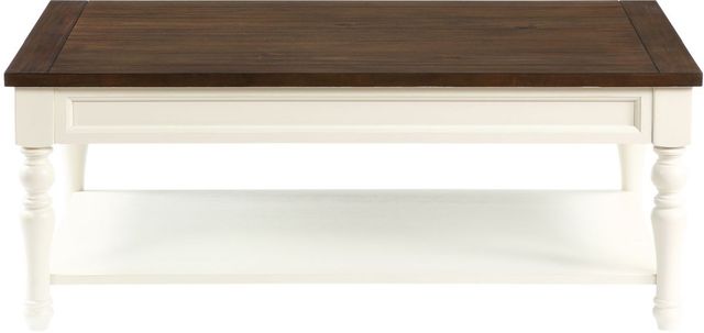 Steve Silver Co. Joanna Mocha Coffee Table with Ivory Base-3