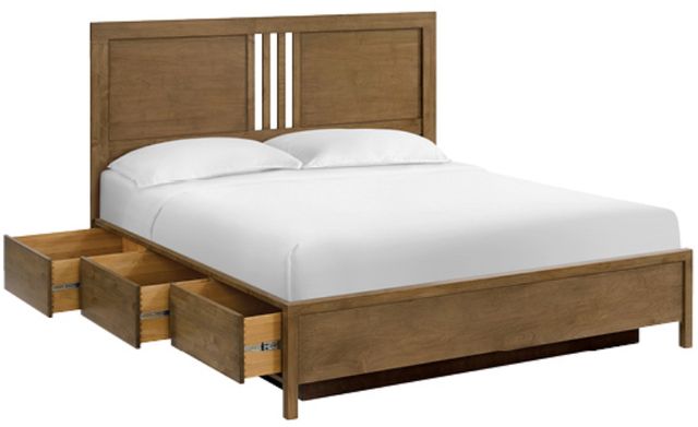 Whittier Wood® Furniture Bailey Nutmeg California King Storage Panel Bed-2