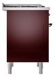 Ilve® Nostalgie II Noblesse 36'' Burgundy Pro Style Dual Fuel Range with Burnished Trim-2