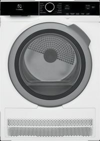 Front view of the Electrolux 4.0 Cu. Ft. White Front Load Ventless Compact Stackable Electric Dryer