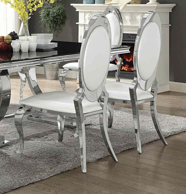 Coaster® Antoine 5-Piece Chrome Dining Set-3