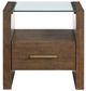 Steve Silver Co. Garland Clear Glass Top End Table with Toffee Base-2