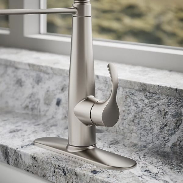KOHLER® Simplice® Vibrant Stainless Semi-Professional Kitchen Sink Faucet with 3-Function Sprayhead-4