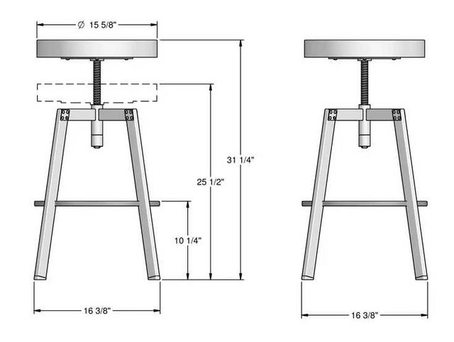 Amisco Customizable Architect Backless Adjustable Stool-3