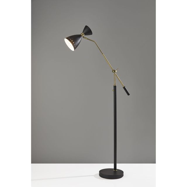 Adesso® Oscar Black Adjustable Floor Lamp-1