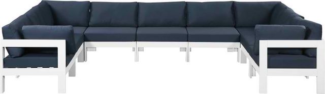 Meridian Furniture Nizuc 9-Piece Navy Outdoor Patio Modular Sectional Set-0