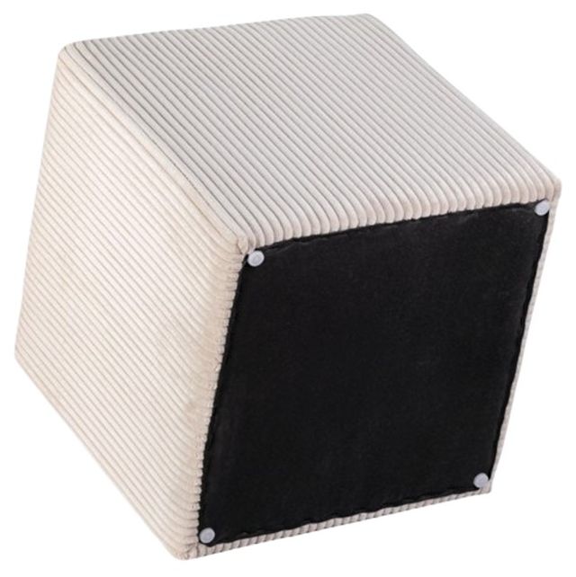 Meridian Furniture Roy Beige Square Ottoman-3