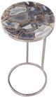 Bassett Mirror McCoy Gray Agate Accent Table with Brushed Nickel Steel Base-1