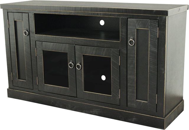 American Heartland Manufacturing Rustic Antique Black TV Stand-0