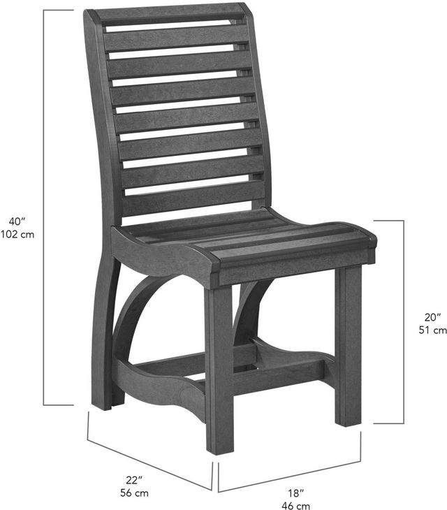 C R Plastics St. Tropez Slate Grey Dining Side Chair-2
