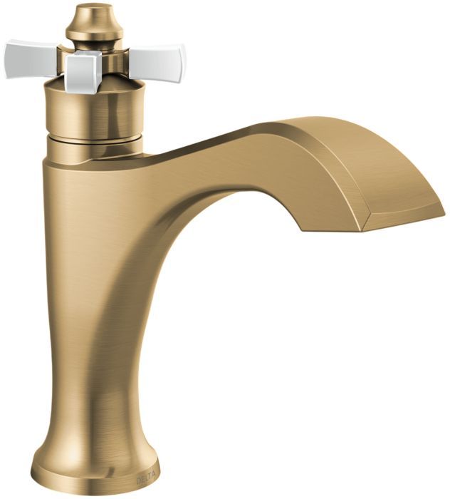 Delta Dorval® Champagne Bronze/Porcelain Single Handle Cross Bathroom Faucet-0