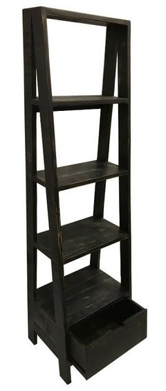 TEI Antique Black Curio Ladder 