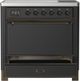 Ilve® Majestic III 36" Graphite Matte Pro Style Induction Range with Solid Door and Burnished Trim-2
