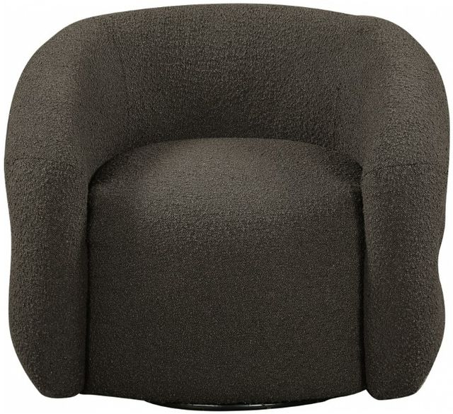 Meridian Furniture Roxbury Brown Boucle Fabric Swivel Accent Chair-1
