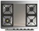 Ilve® Majestic III 36" Custom Pro Style Dual Fuel Liquid Propane Range with 6 Black Brass Burners and Burnished Trim-2