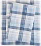 Olliix by Woolrich Blue Plaid California King Flannel Cotton Sheet Set-0